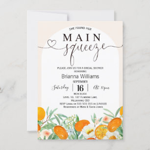 Mandarine Blommigt Arch Main Squeeze Möhippa Inbjudningar