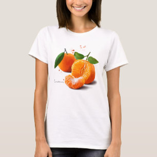 Mandariner och stänk av vattenfärgning t shirt