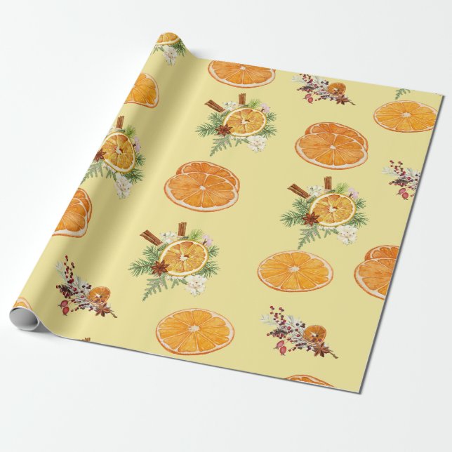 Mandarins Mönster Presentpapper (Utrullad)