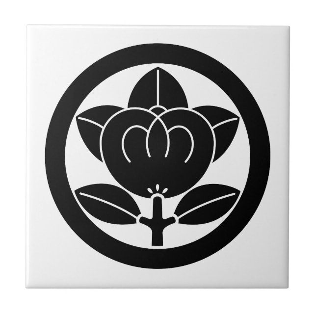 Mandarinträd i cirkel kakelplatta (Framsidan)