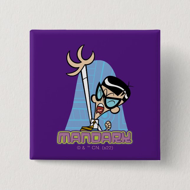 Mandark Character Namn Graphic Knapp (Framsida)