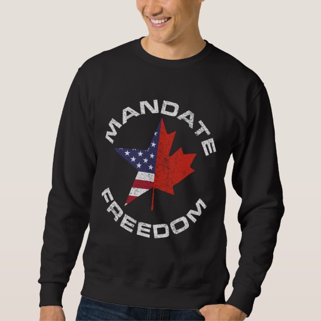 MANDAT FREEDOM USA CANADA FLAGGA FREEDOM CONVOY TR LÅNG ÄRMAD TRÖJA (Framsida)
