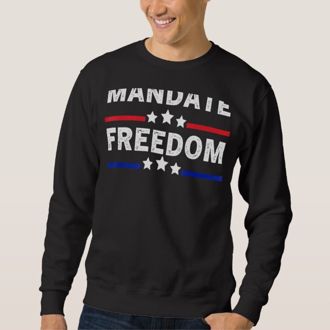 Mandate Freedom American Flagga Support Medical Fr Lång Ärmad Tröja (Framsida)