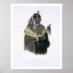 Mandeh-Pahchu en ung Mandan indier, pläterar 24 Poster