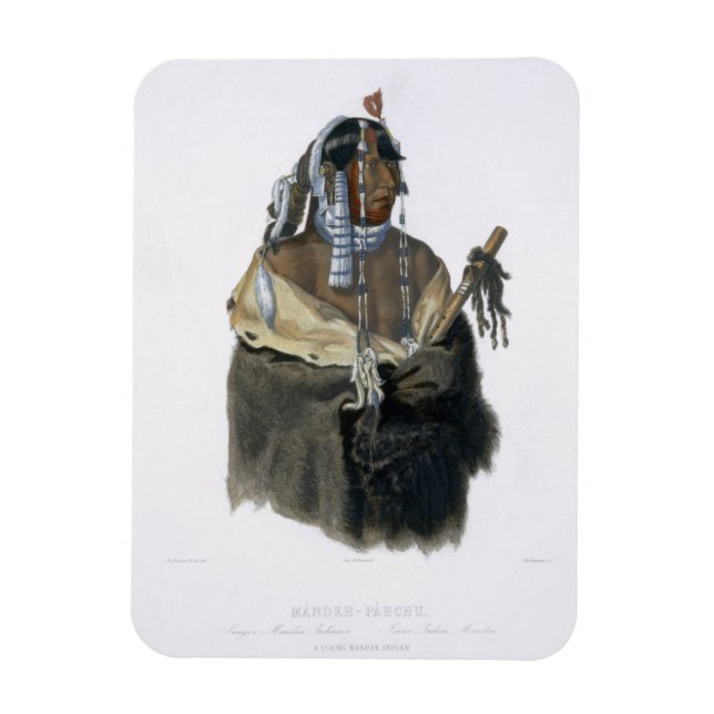 Mandeh-Pahchu, Young Mandan Indian, plate 24 for o Magnet (Vertikal)