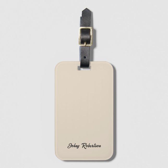 Mandel Färg Enkel Elegant Professionell Minimalist Bagagebricka (Framsida vertikal)
