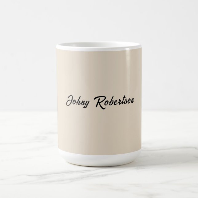 Mandel Färg Enkel Elegant Professionell Minimalist Kaffemugg (Center)