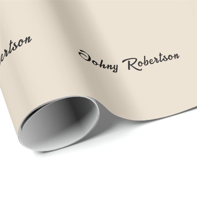 Mandel Färg Enkel Elegant Professionell Minimalist Presentpapper (Rullad Hörn)