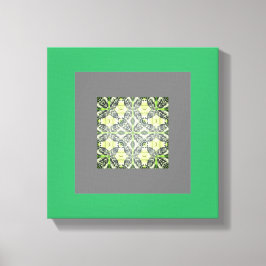 Mandela Abstrakt Original grönt and grått wall art Canvastryck