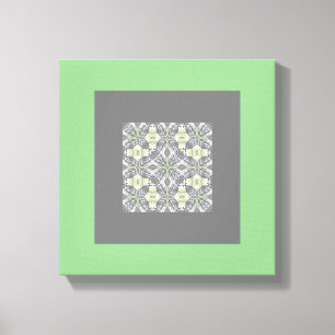 Mandela Abstrakt Original ljust grönt grått print Canvastryck