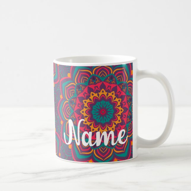 Mandela, BOHO, Hippy Groovy Coffee Mugg, Kopp (Höger)