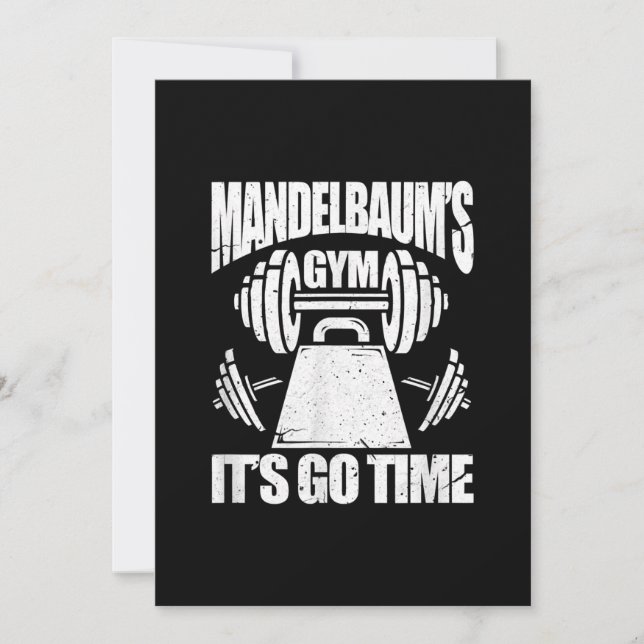 Mandelbaums Gym Funny Bodybuilding Gym Workout Gif Inbjudningar (Framsida)