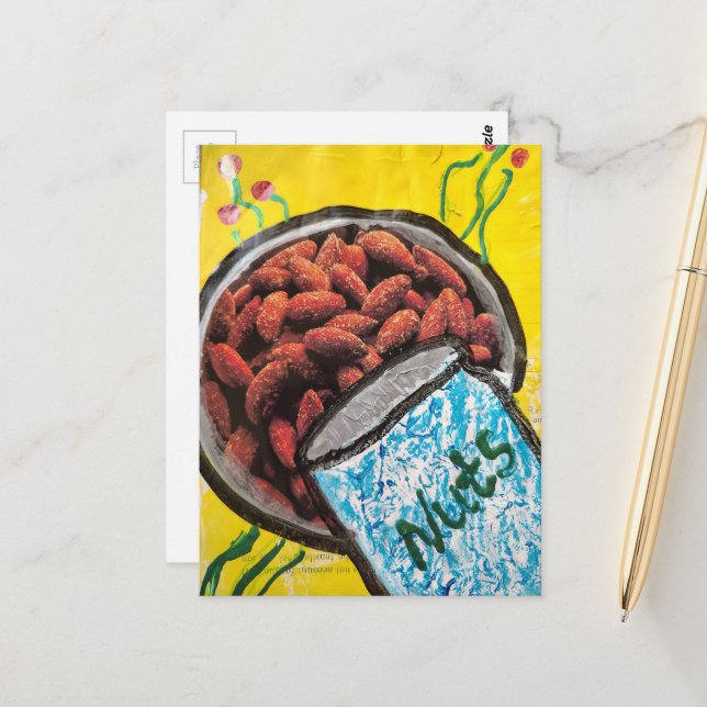 Mandelblandad mediekollage vykort (Fram/Back In Situ)