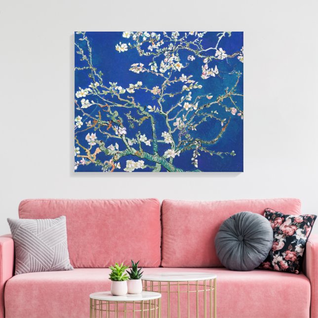 Mandelblom (Indigo) | Van Gogh | Canvastryck (Insitu (Vardagsrum))