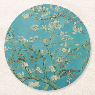 Mandelblom, Oljemålning, Vincent Van Gogh Underlägg Papper Rund