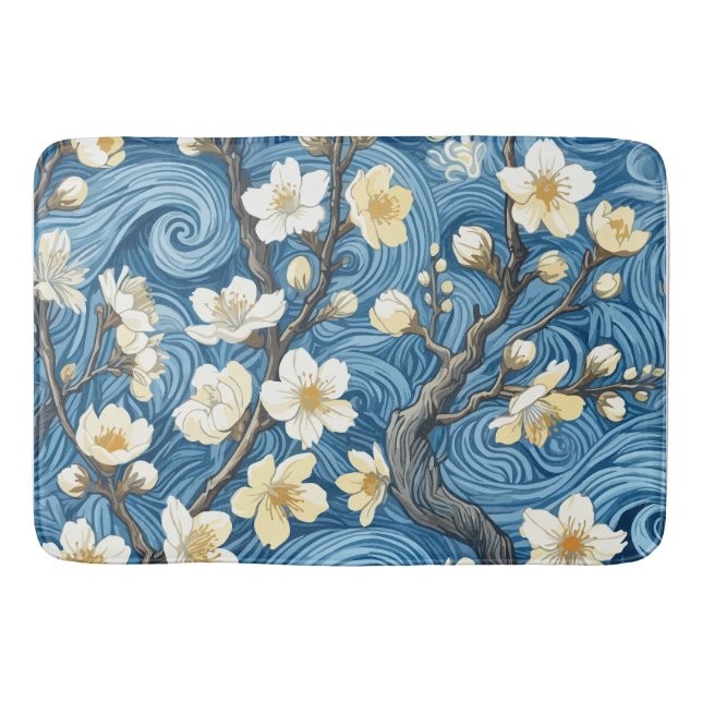 Mandelblommor i Van Gogh-stil Badrumsmatta (Framsidan)