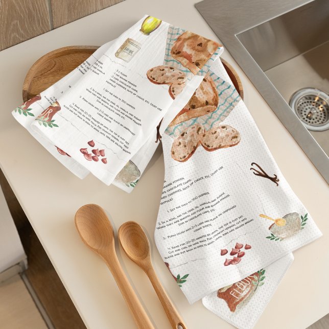 Mandelbröd Mandelbrot Recipe Heirloom Tea Towels Kökshandduk (Skapare uppladdad)