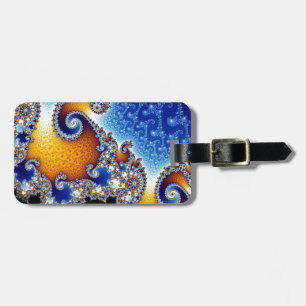 Mandelbrot blått dubblerar spiral Fractal Bagagebricka