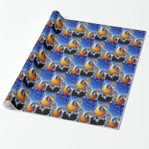 Mandelbrot blått dubblerar spiral Fractal Presentpapper
