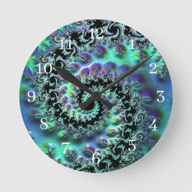 Mandelbrot Discovery Round Wall Clock Rund Klocka (Framsida)