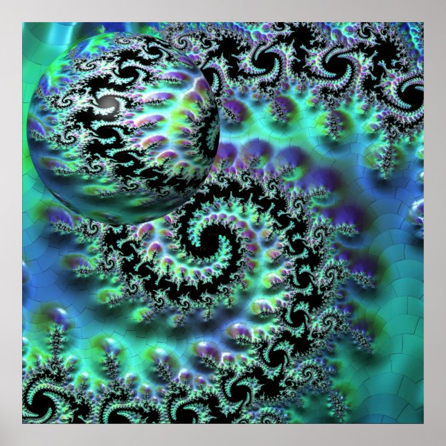 Mandelbrot Discovery with Sphere Poster (Framsidan)