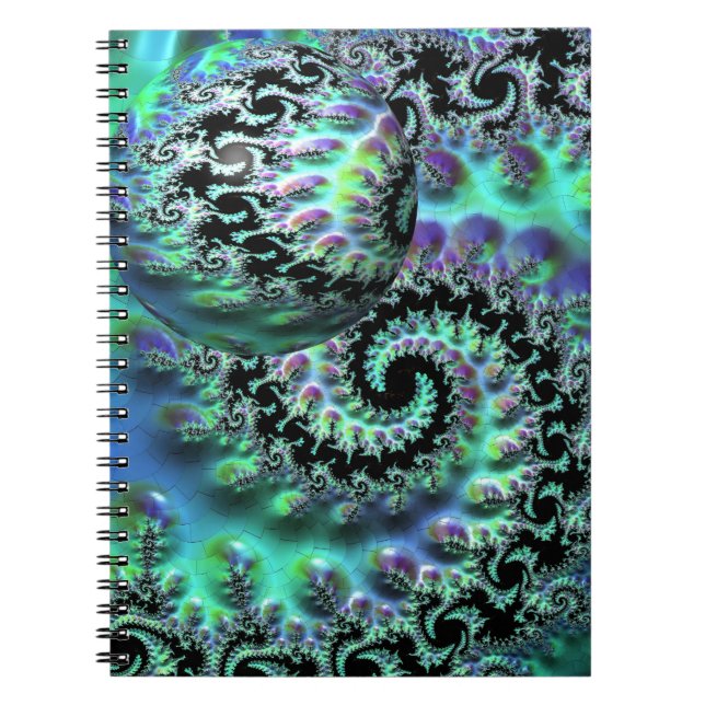 Mandelbrot Discovery with Sphere Spiral Notebook Anteckningsbok (Framsidan)