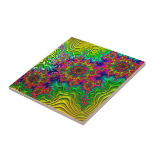 Mandelbrot Färg Explosion Ceramic Tile Kakelplatta