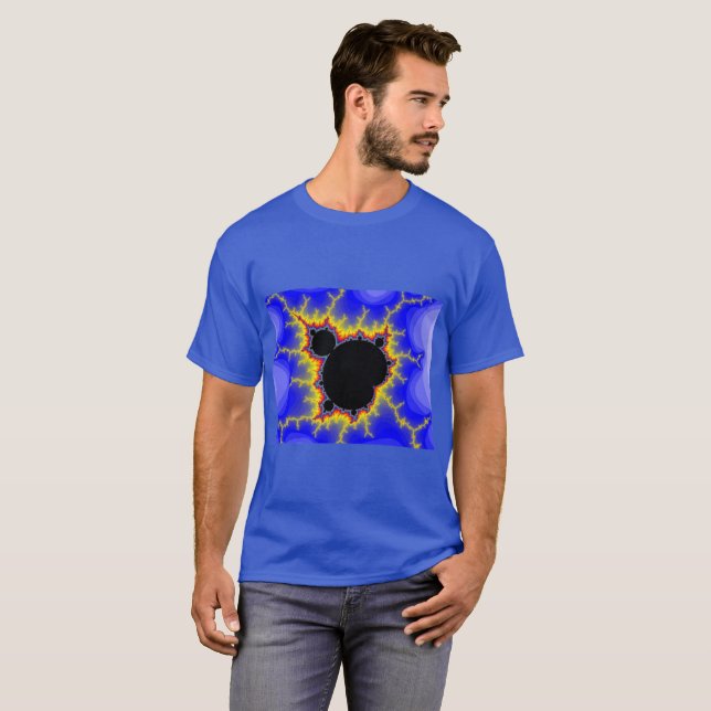 Mandelbrot fastställd Fractalmanar grundläggande Tee (Hel framsida)