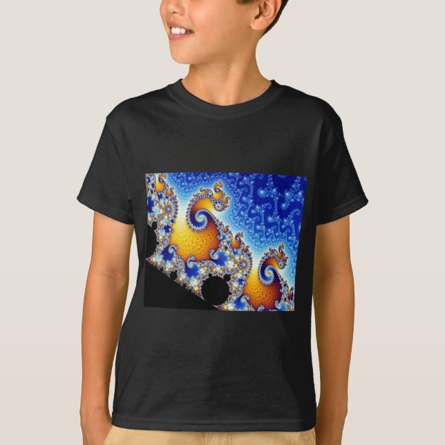 Mandelbrot fastställd tvådimensionell FractalShape T Shirt (Framsida)