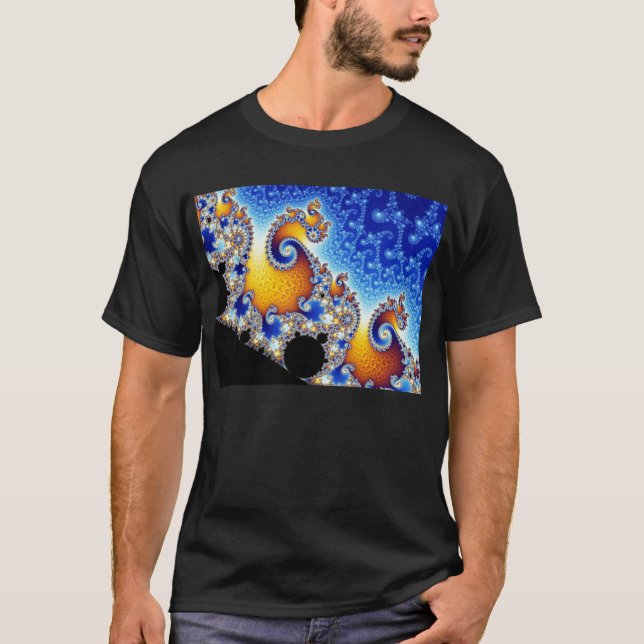 Mandelbrot fastställd tvådimensionell FractalShape T-shirt (Framsida)