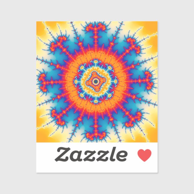 Mandelbrot Flower Burst Klistermärken (Ark)