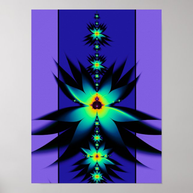 Mandelbrot Fractal Flowers Poster (Framsidan)