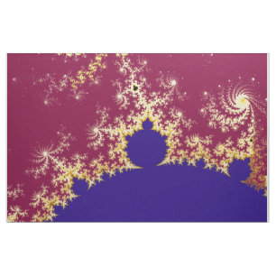 Mandelbrot Fractal Red Guld Blue Tyg
