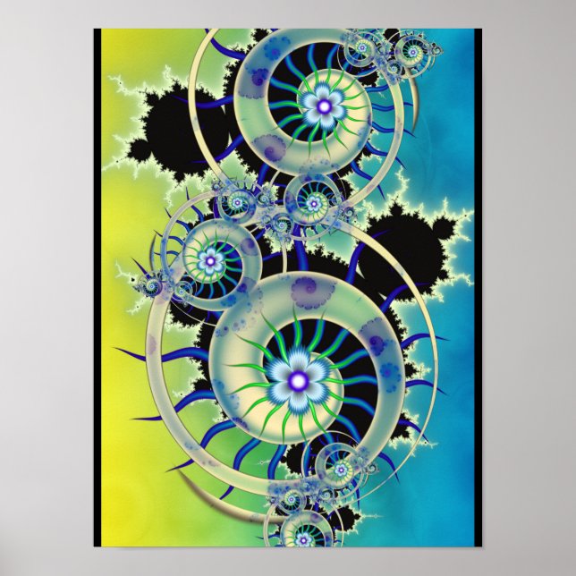 Mandelbrot Fraktal Konst Poster (Framsidan)