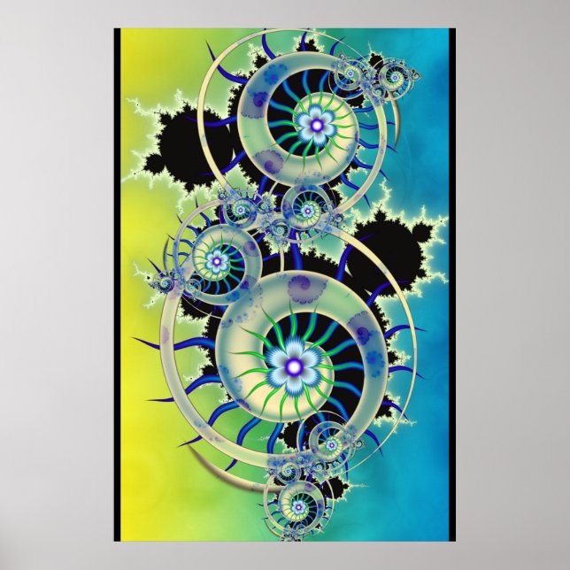 Mandelbrot Fraktal Konst Poster (Framsidan)