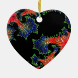 Mandelbrot Garden Heart Ornament
