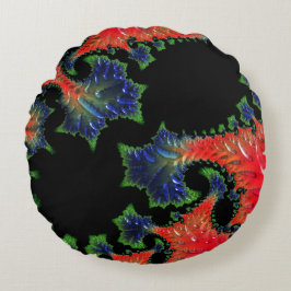 Mandelbrot Garden Round Cushion Rund Kudde