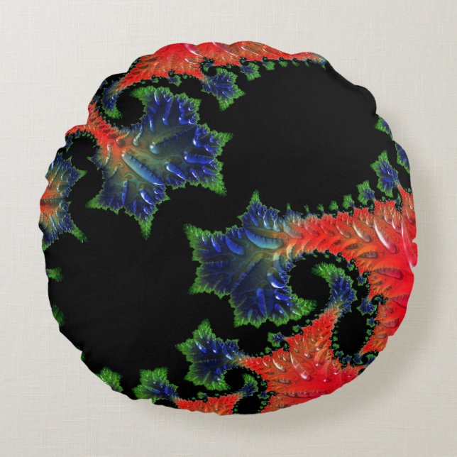 Mandelbrot Garden Round Cushion Rund Kudde (Framsidan)