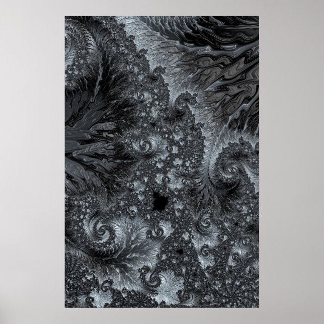 Mandelbrot i Ice Land Modern Fractal Abstrakt Poster (Framsidan)