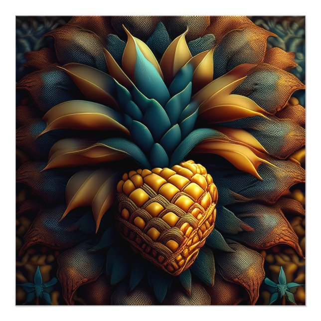 Mandelbrot Pineapple Fractal Fototryck (Framsidan)
