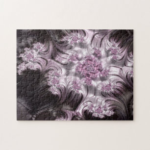 Mandelbrot Set Fractal Digital Art Rosa & Black Pussel
