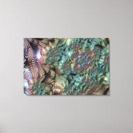 Mandelbrot Set Fractal Digital Art Tea Grönt Canvastryck