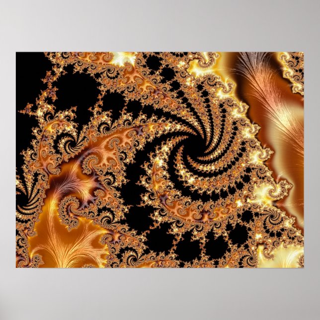 Mandelbrot Set Fractal Digital Art Toffee Poster (Framsidan)