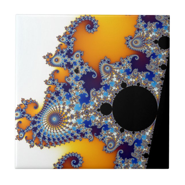 Mandelbrot Set Fractal Seahorse Kakelplatta (Framsidan)