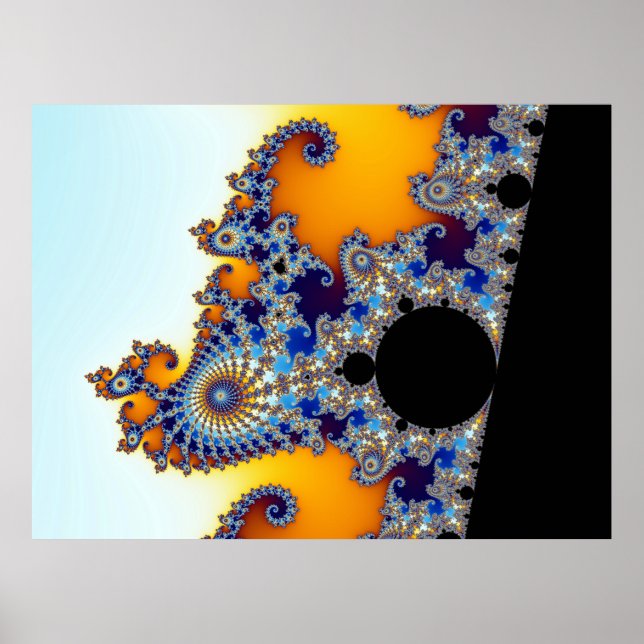 Mandelbrot Set Fractal Seahorse Poster (Framsidan)
