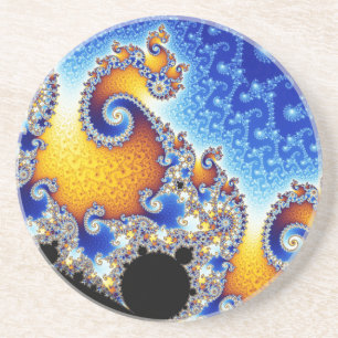 Mandelbrot Set Satellite Dubbla Spiral Fractal Underlägg Sandsten