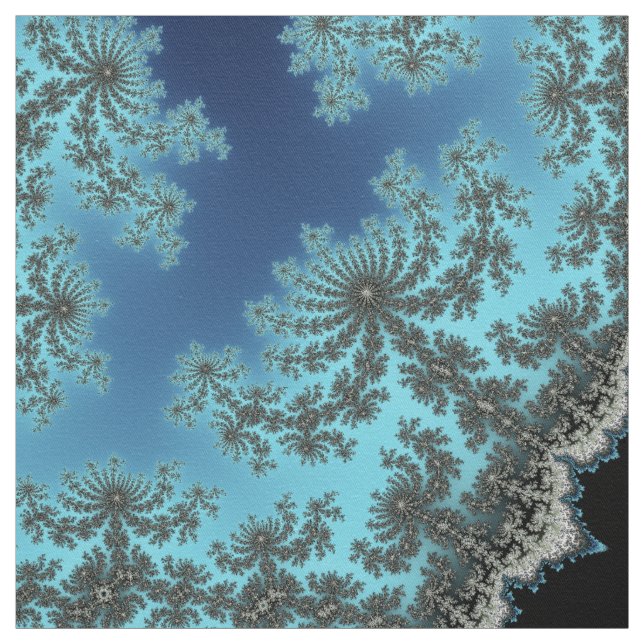 Mandelbrot Snowflake - baby blue fractaldesign Tyg (Provkarta)
