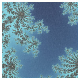 Mandelbrot Snowflake - baby blue fractaldesign Tyg