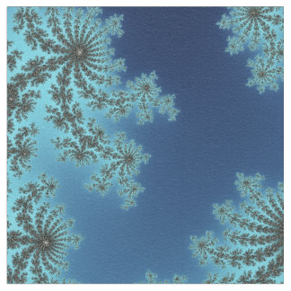 Mandelbrot Snowflake - baby blue fractaldesign Tyg