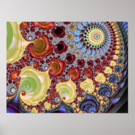 Mandelbrot spiral fraktal poster
